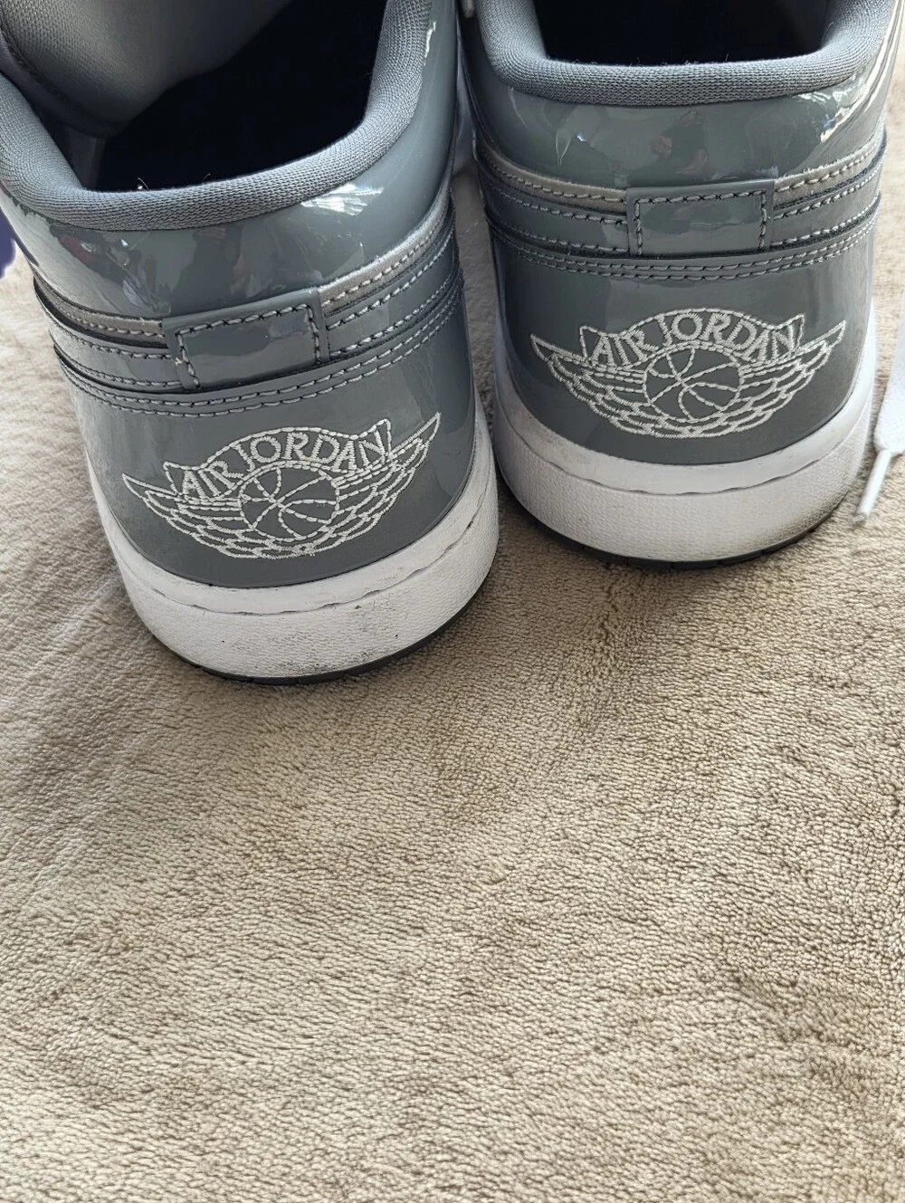 Air Jordan 1 Low Patent Cool Grey Mens Basketball Shoes